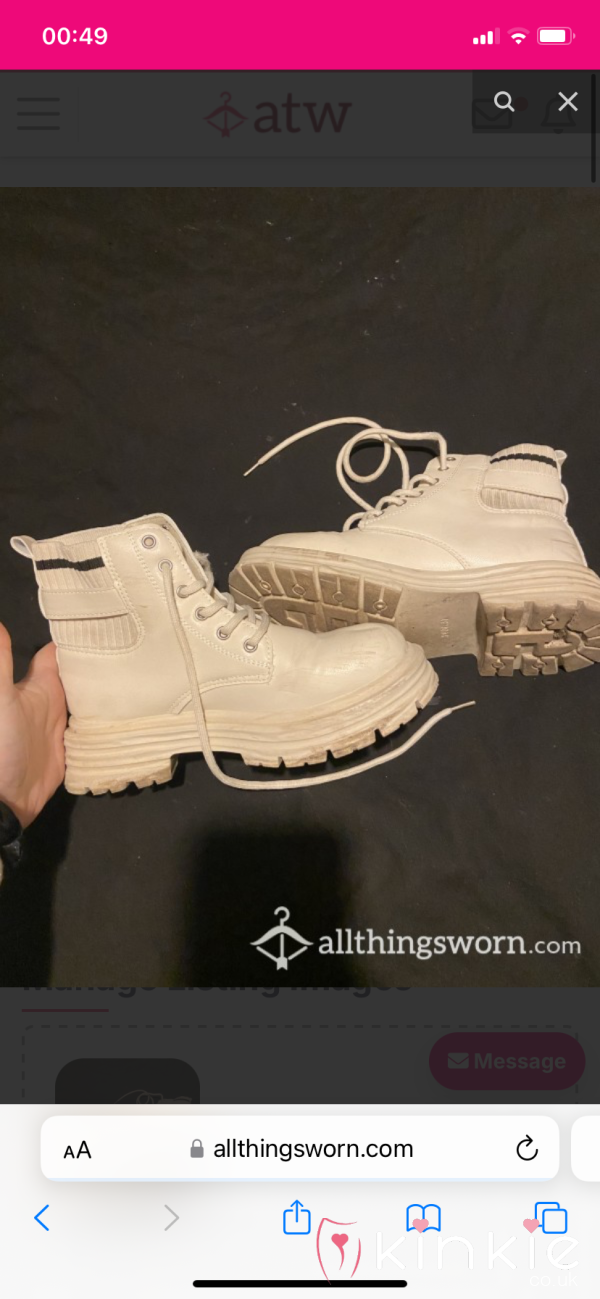 Leather Cream Boots