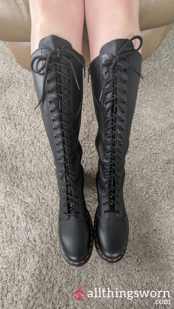 Leather Doc Martens Knee High Boots