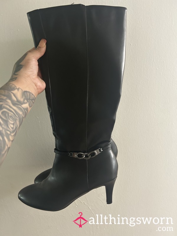 Leather Heel Boots🐈‍⬛