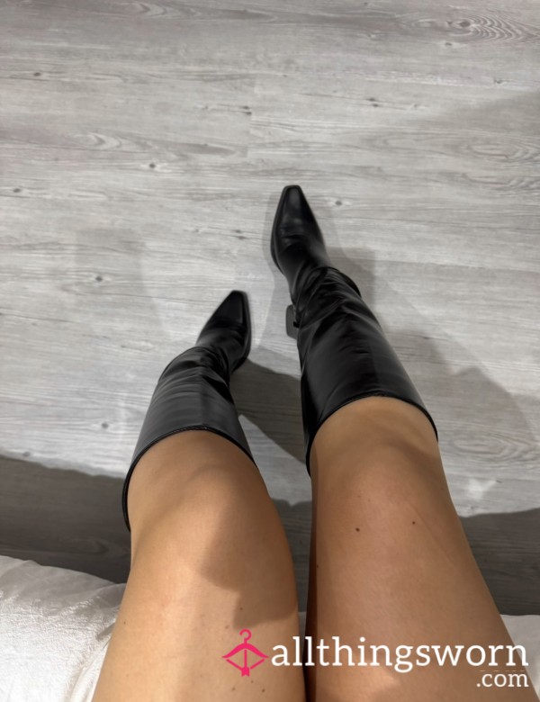 Leather Knee High Boot Worship Videos