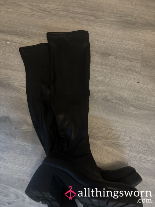 Leather Knee High Boots