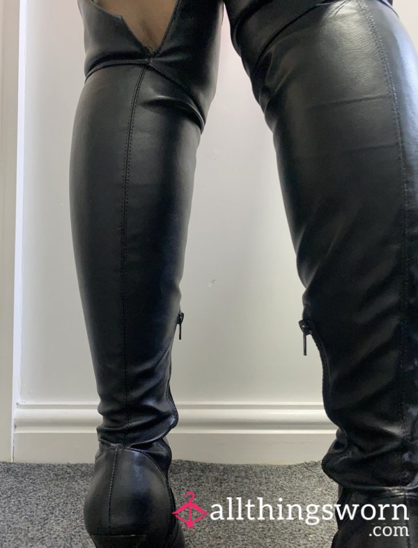 Leather Knee High Boots