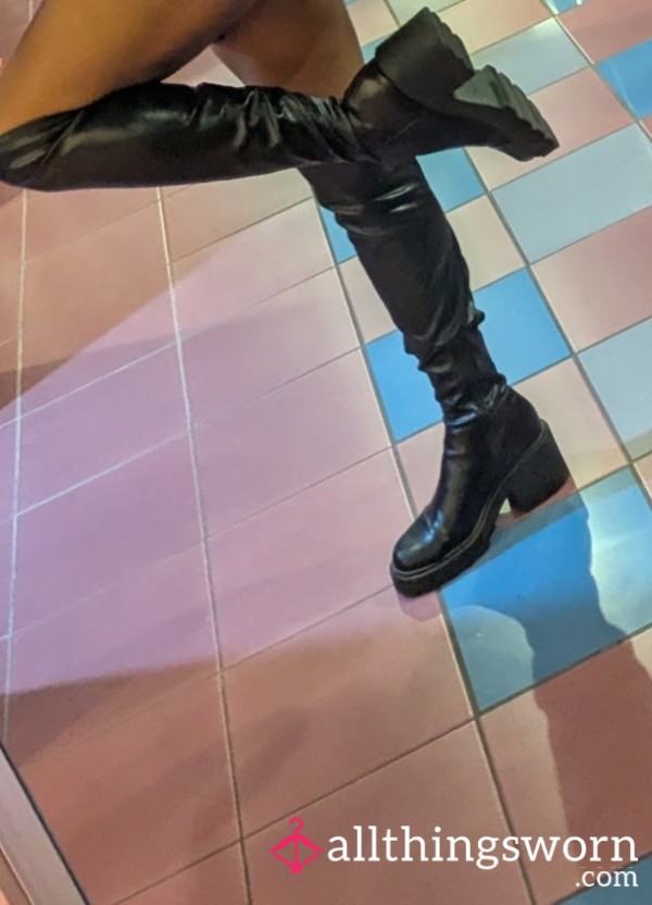 Leather Knee High Boots