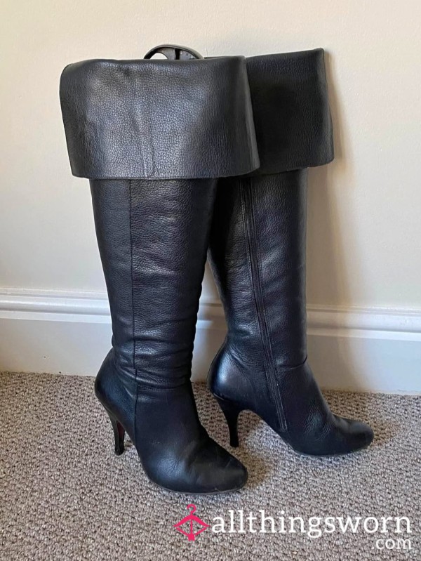 Leather Knee High Naughty Boots