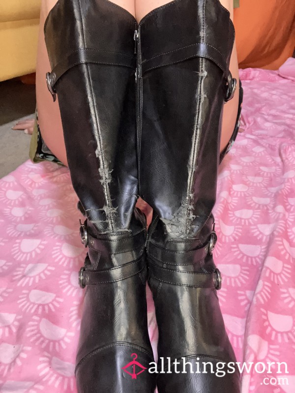 Leather Knee High Well Worn Boots