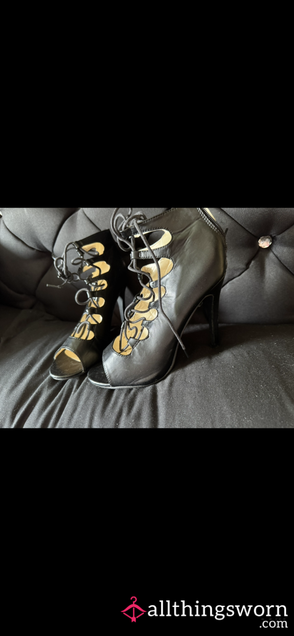 Leather Lace Up Heels