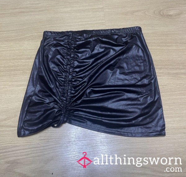 Leather Look Black Skirt