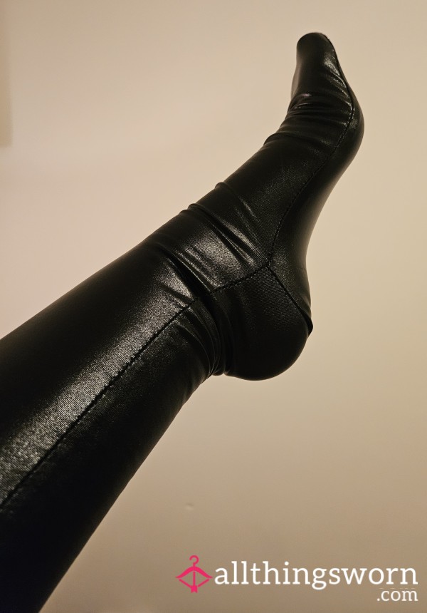 Leather Look Thigh High SOCKS 😍