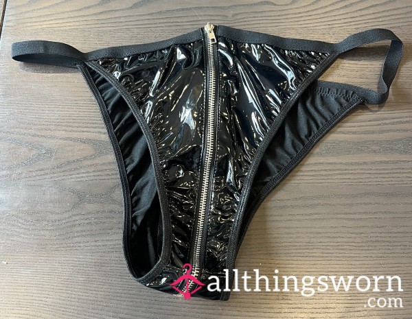Leather Look Zip Up Panties - Book For Wears!