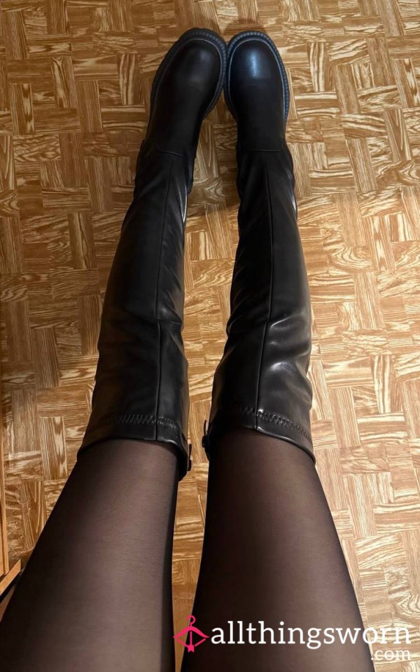 🖤 Leather Over-the-knee Boots 🖤