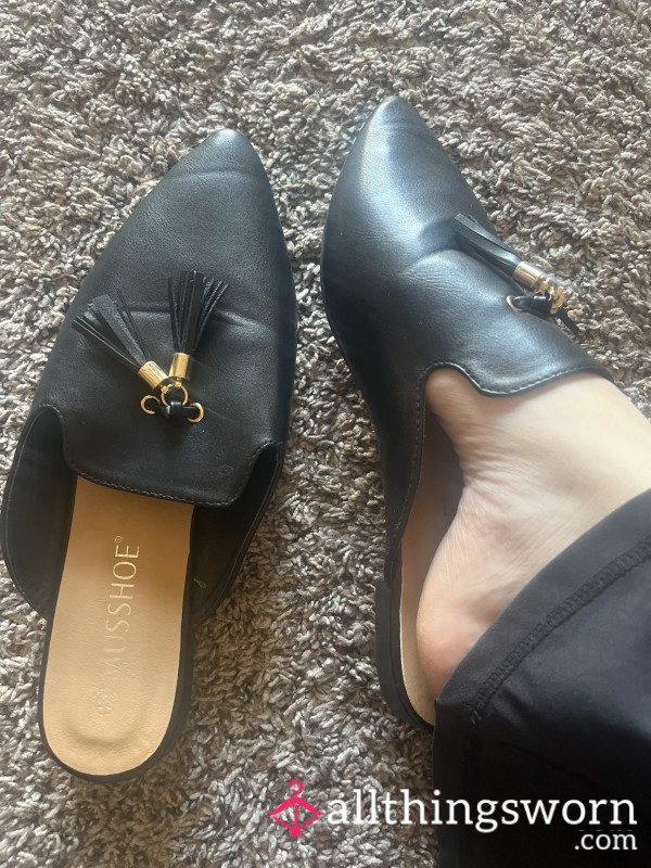 Leather Pointed Loafers