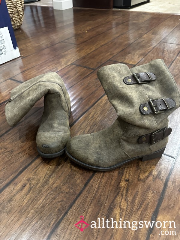 Leather Strap Boots