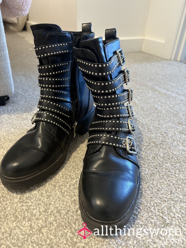 Leather Studded Boots