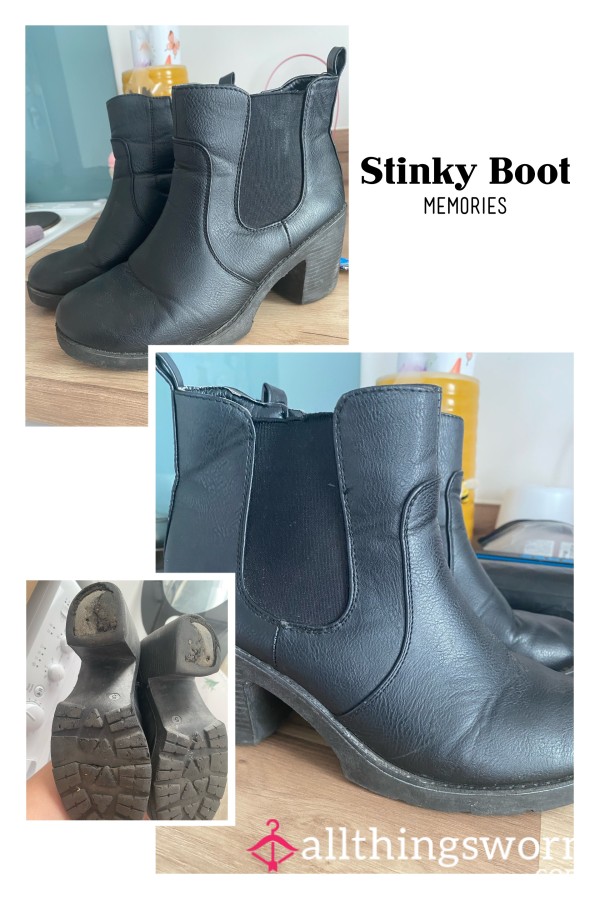 Leather Worn Out Ankle Boot 👣