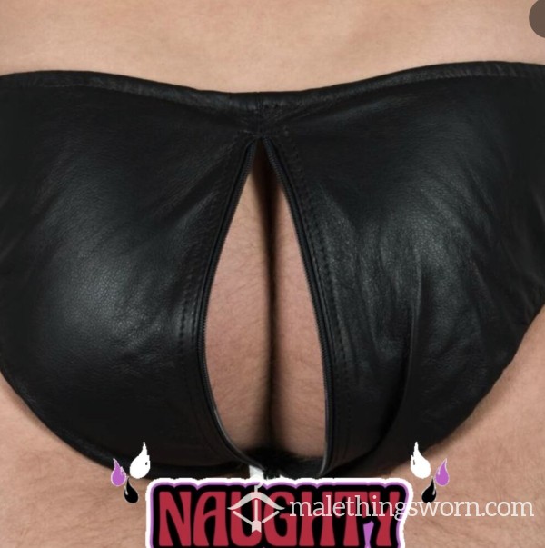Leather Zip Briefs