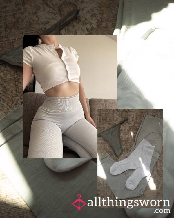 Leg Day Set - Leggings, Thong & Socks. 48hr Wear + Photos 🤍