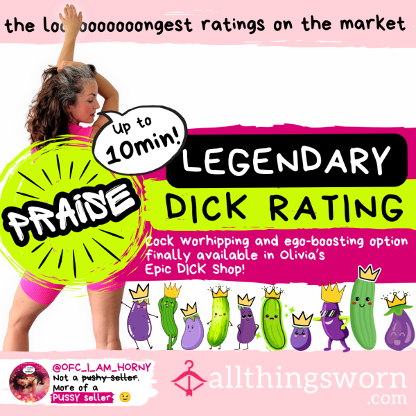 🍆 🎦 👑 Legendary PRAISE D*ck Rating (10-minute Long!) 👗 CLOTHES: 25€ / 🍒 TOPLESS: 30€ / 🍒+🍑+🐱 NUDE: 35€ / [experimental Offer - For The First Time Ever]
