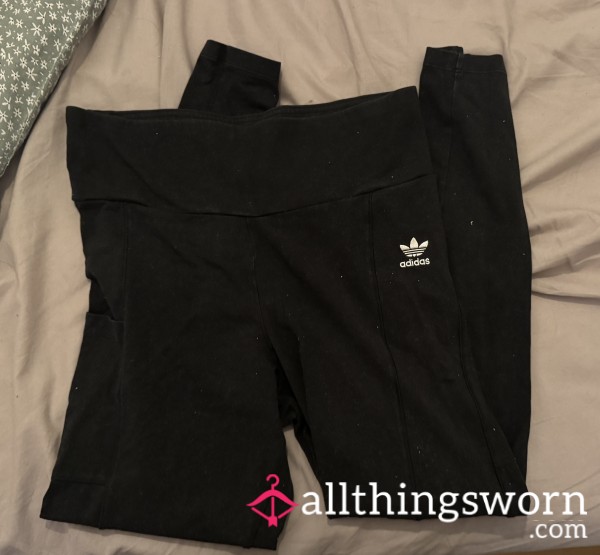 Leggings. Black, Tight, Small Size, Sweaty