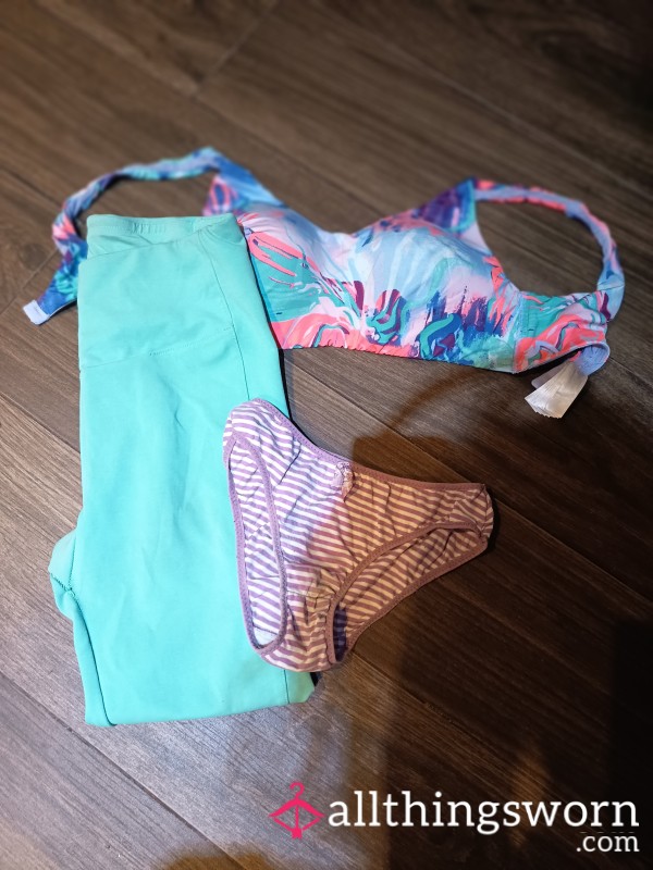 Leggings, Bra And Panties 🌸sweaty Full Of Smell In The Gym For  Cross Fit,💪🏽 Customizable 👙