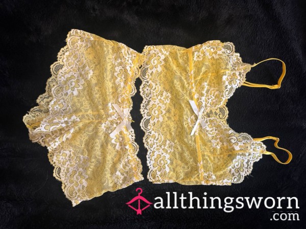 Lemon Lace Set | Yellow & White Flor*l Two-Piece