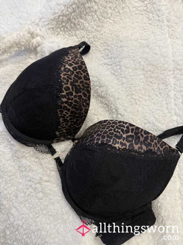Leopard Print Lace Bra