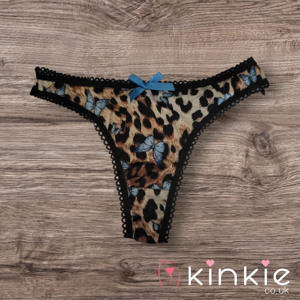 Leopard Print And Bu*terfly Custom Wear Thongs