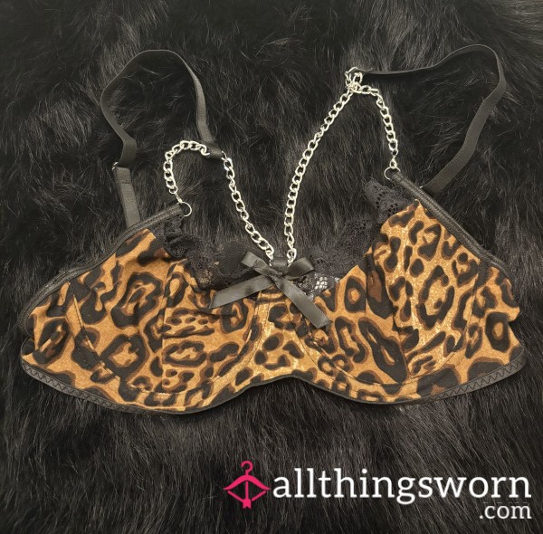 Leopard Bra With Chain