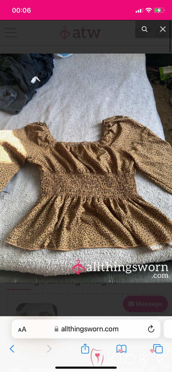 Leopard Print Bardot Top