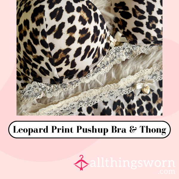 🐆 Leopard Print Bra & Thong - Inc P&P 🐆