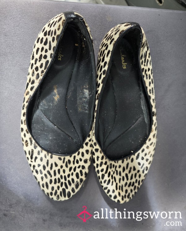 Leopard Print Clarks Ballet Flats, Worn To Comfortable