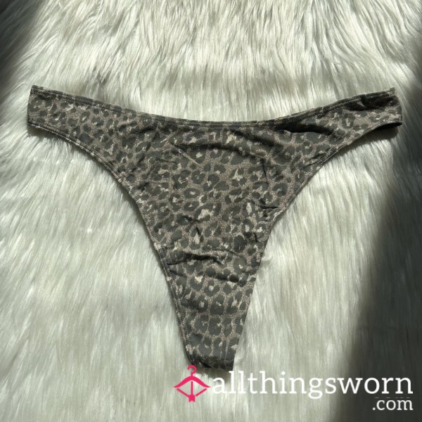 Leopard Print Cotton Thong
