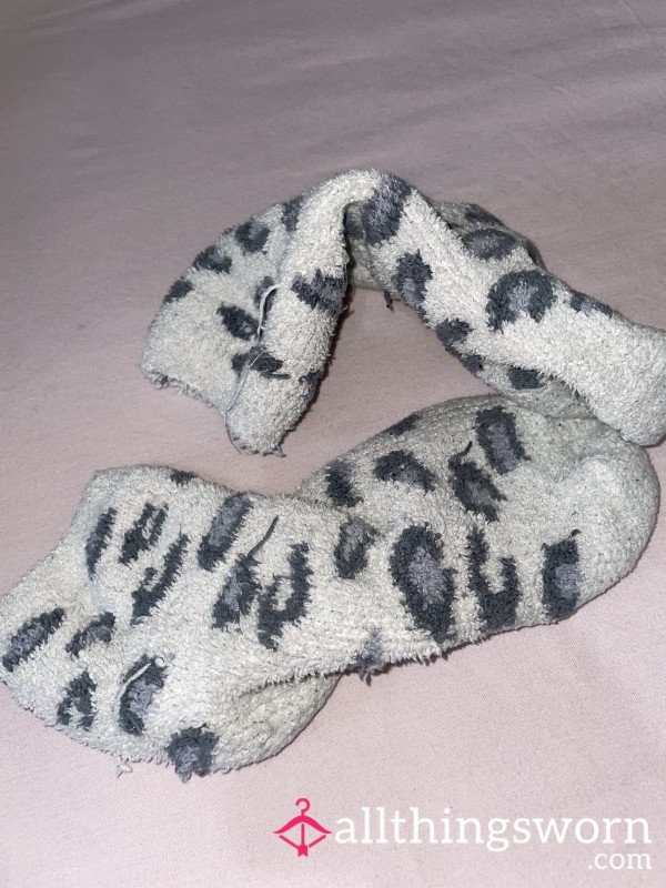 Leopard Print Fluffy Socks
