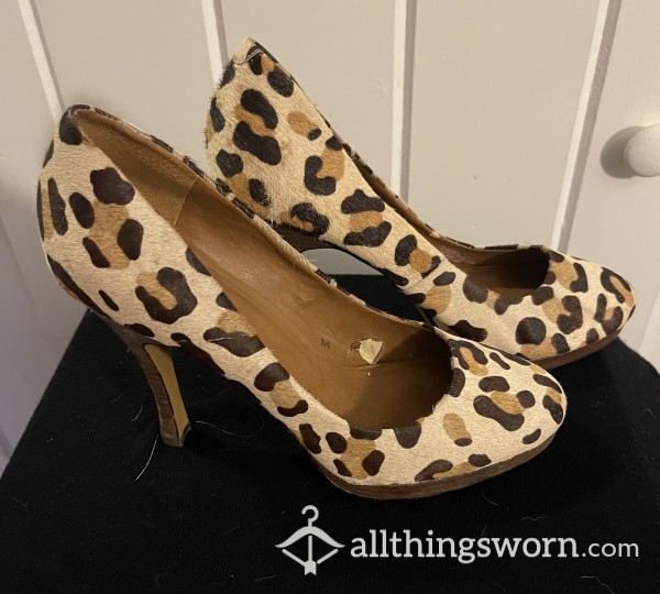 Furry Leopard Print Heels! | Size 9/9.5