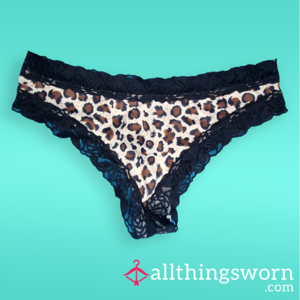 Leopard Print Lacy Thong Panties