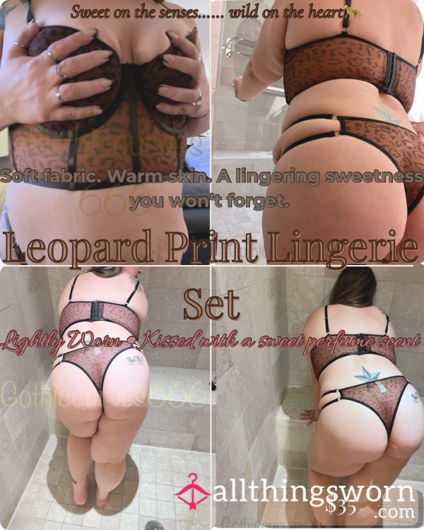 Leopard Print Lingerie Thong