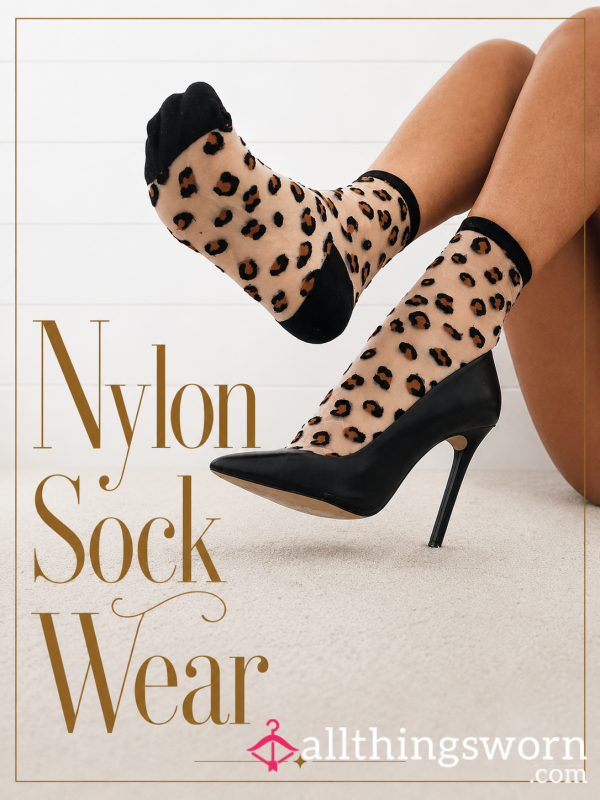 Leopard Print Nylon Socks
