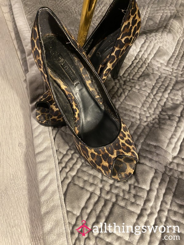 Leopard Print Open Toe Shoes Have Seen Many Dance Floor And A Couple Of Funerals 😬