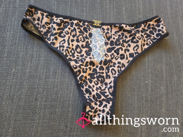 Leopard Print Panty Cheeky Style With Key Hole Size Large