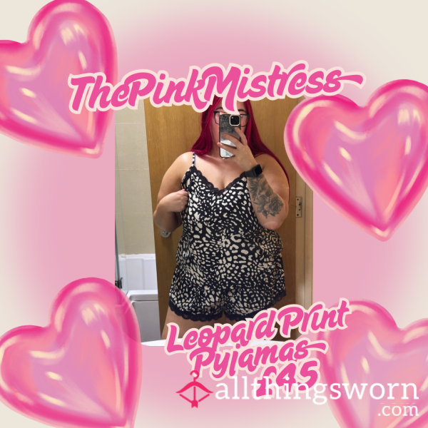 🐆 Leopard Print Pyjama Set – Worn By ThePinkMistress (UK Size XL)