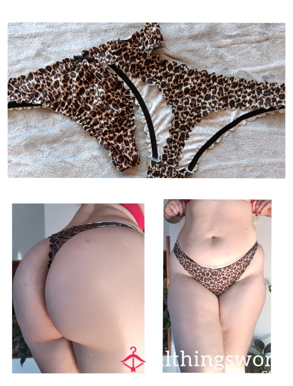 Leopard Print Ruffle Thongs 💋