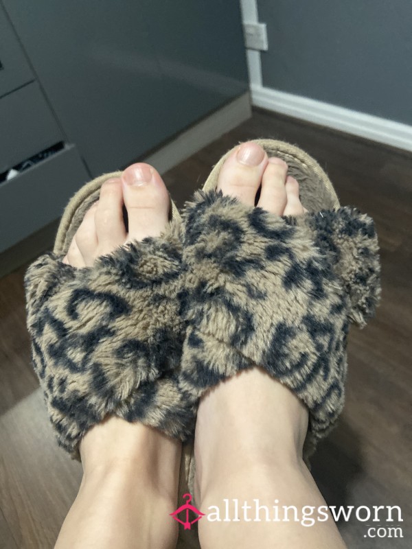 Leopard Print S**y Slippers Size 6