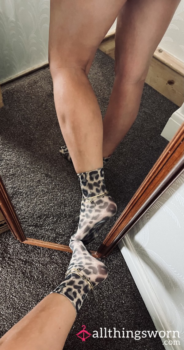 Leopard Print Sheer Socks || Hot 🥵 2 Day Sweaty Wear