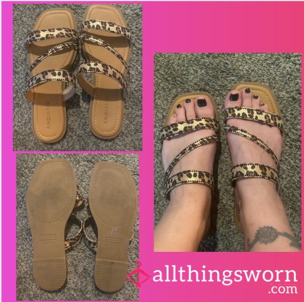 Leopard Print Slip-On Sandals