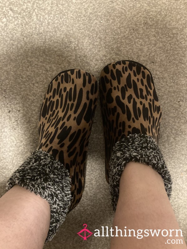 Leopard Print Slipper Socks