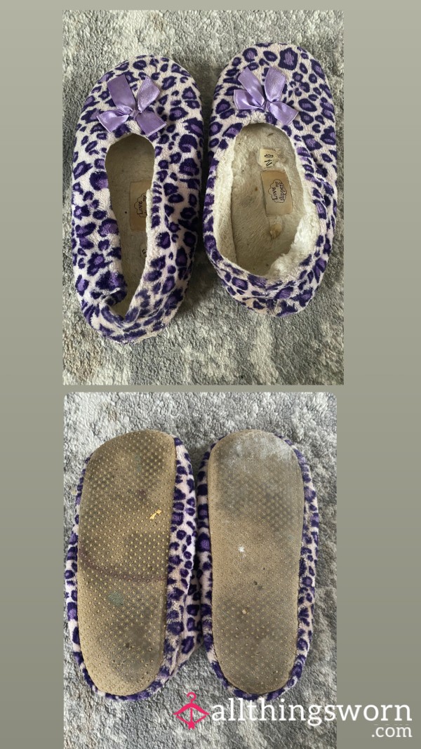 Leopard Print Slippers *still Being Worn*