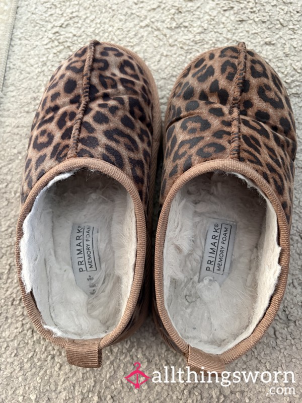 Leopard Print Slippers Size 2