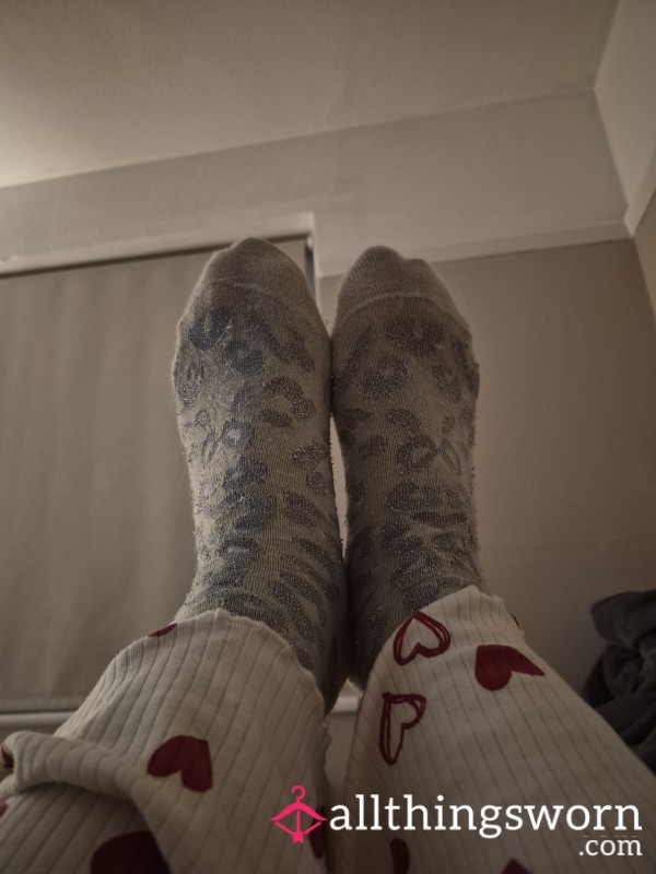 Leopard Print Socks, Worn All Day To Work