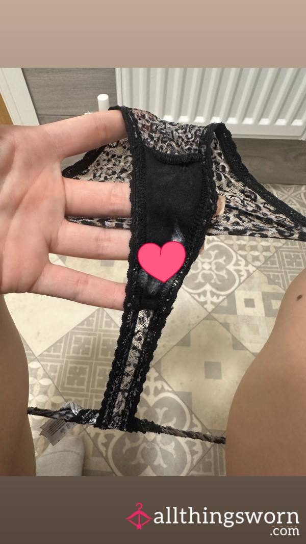 Leopard Print Stained Thongs 🐆 🔥