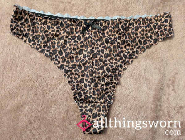 Leopard Print Thong - 24 Hours Wear Included In Price