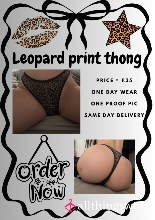 Leopard Print Thong